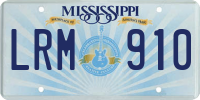 MS license plate LRM910