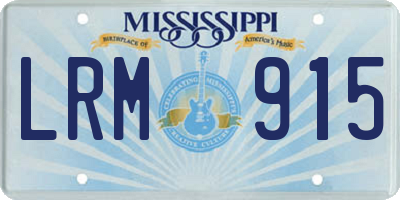 MS license plate LRM915
