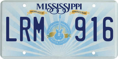 MS license plate LRM916