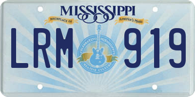 MS license plate LRM919