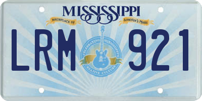 MS license plate LRM921