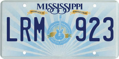 MS license plate LRM923