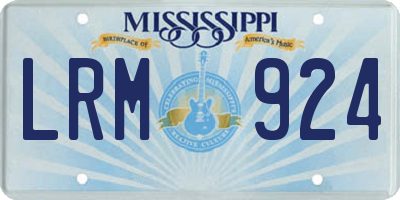 MS license plate LRM924