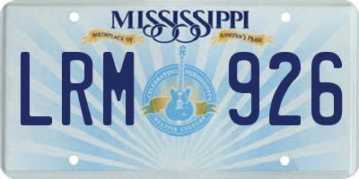 MS license plate LRM926