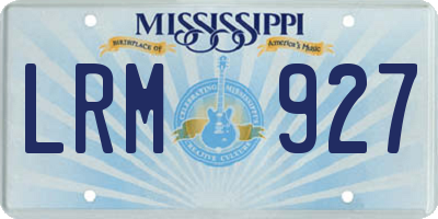 MS license plate LRM927