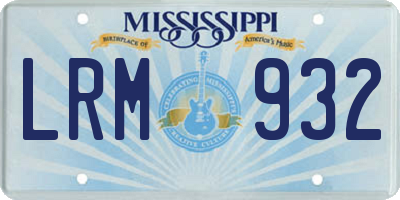 MS license plate LRM932