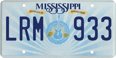 MS license plate LRM933