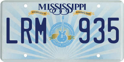 MS license plate LRM935