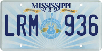 MS license plate LRM936