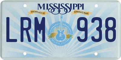 MS license plate LRM938