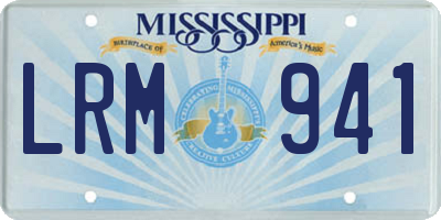 MS license plate LRM941
