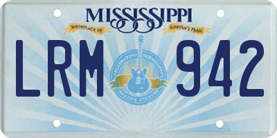 MS license plate LRM942