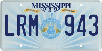MS license plate LRM943
