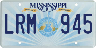 MS license plate LRM945