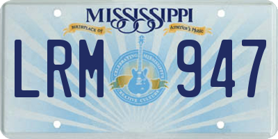 MS license plate LRM947