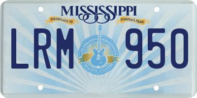 MS license plate LRM950