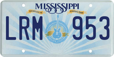 MS license plate LRM953