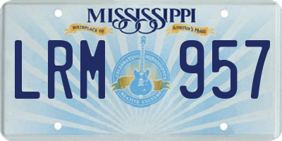 MS license plate LRM957