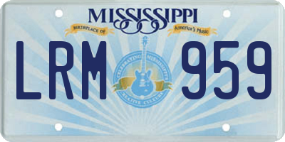 MS license plate LRM959
