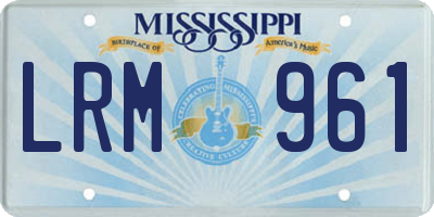 MS license plate LRM961