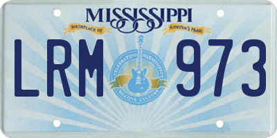 MS license plate LRM973