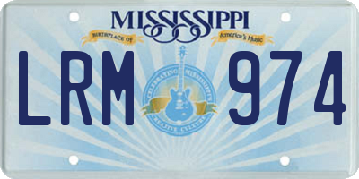 MS license plate LRM974