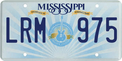 MS license plate LRM975