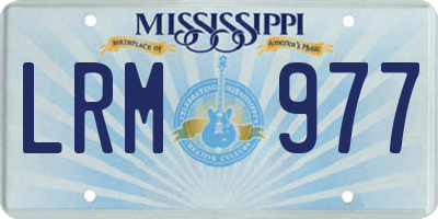 MS license plate LRM977