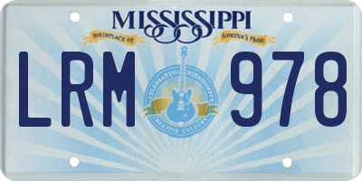 MS license plate LRM978