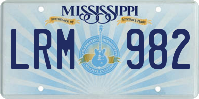 MS license plate LRM982