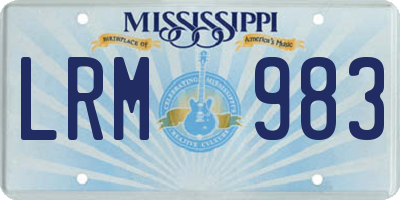 MS license plate LRM983