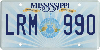 MS license plate LRM990