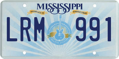 MS license plate LRM991
