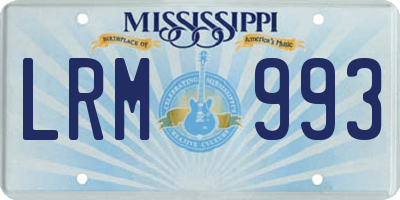 MS license plate LRM993