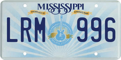 MS license plate LRM996