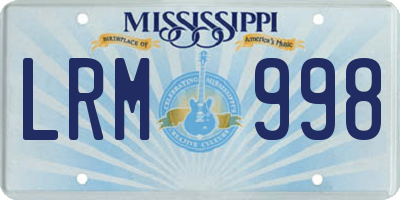 MS license plate LRM998