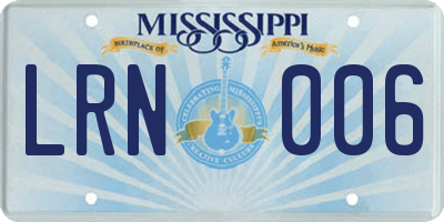 MS license plate LRN006