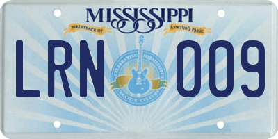 MS license plate LRN009