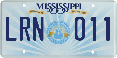 MS license plate LRN011