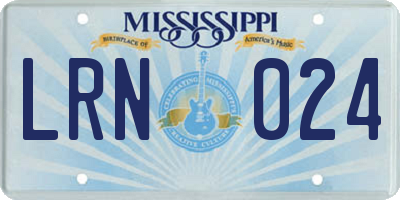 MS license plate LRN024