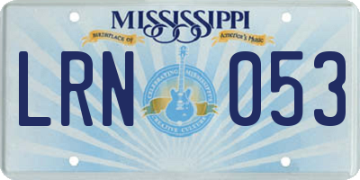 MS license plate LRN053