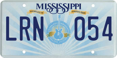 MS license plate LRN054