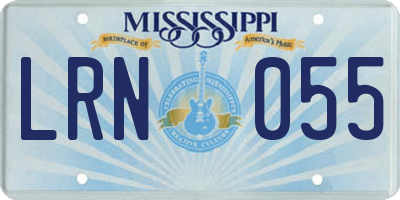 MS license plate LRN055