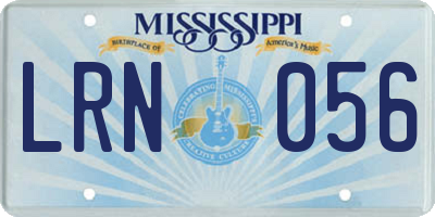 MS license plate LRN056