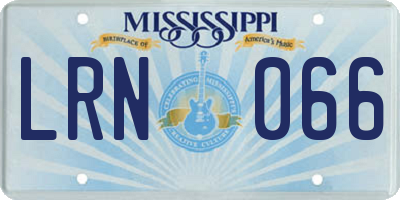 MS license plate LRN066