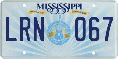 MS license plate LRN067