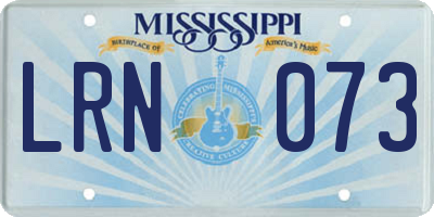 MS license plate LRN073