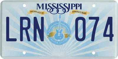 MS license plate LRN074