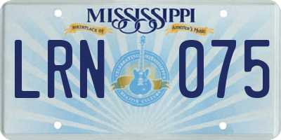 MS license plate LRN075