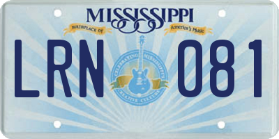MS license plate LRN081